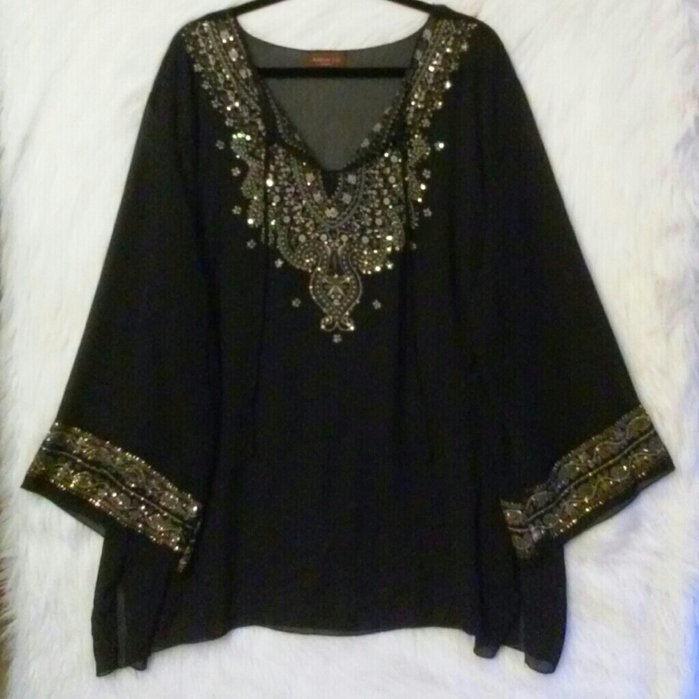 ASHLEY JILL - Sheer Tunic or Swim Coverup. Size 3X